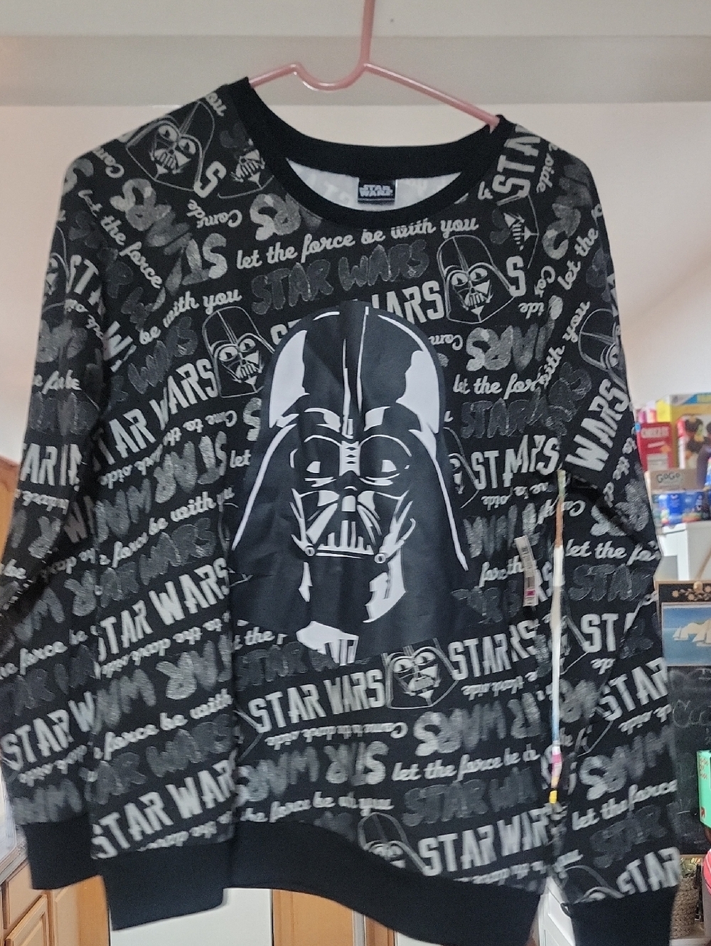 Star Wars Black & Gray Kids' Darth Vader Logo Sweatshirt Juniors Small 3/5